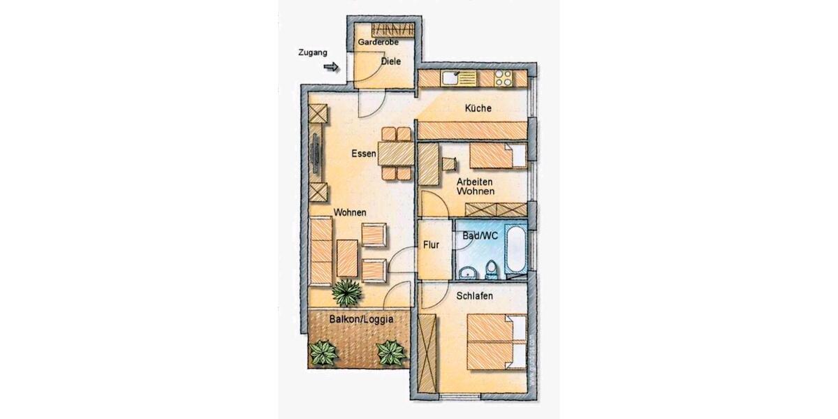 Etagenwohnung Frankenthal (Pfalz) - 3 Zimmer, 75 m&sup2;, 198.000&euro; | Angebot:26169474