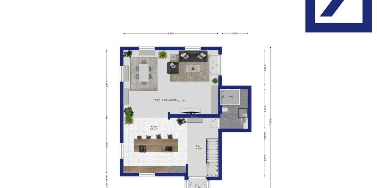 Wohnen und Arbeiten vereint - umfassend sanierte Wohn- und Gewerbeimmobilie auf großem Grundstück 3 zimmer