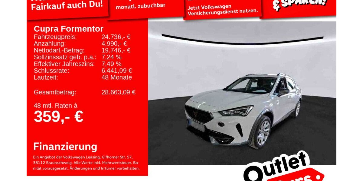 Cupra Formentor 40.348 km 23.892 &euro; Weinheim 69469