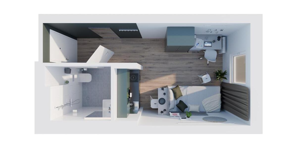 Etagenwohnung Ludwigshafen am Rhein Parkinsel - 1 Zimmer, 18 m&sup2;, 824&euro; | Angebot:24984515