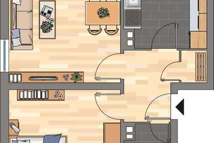 Wohnung Grünstadt - 3 Zimmer, 63 m&sup2;, 639&euro; | Angebot:25272457