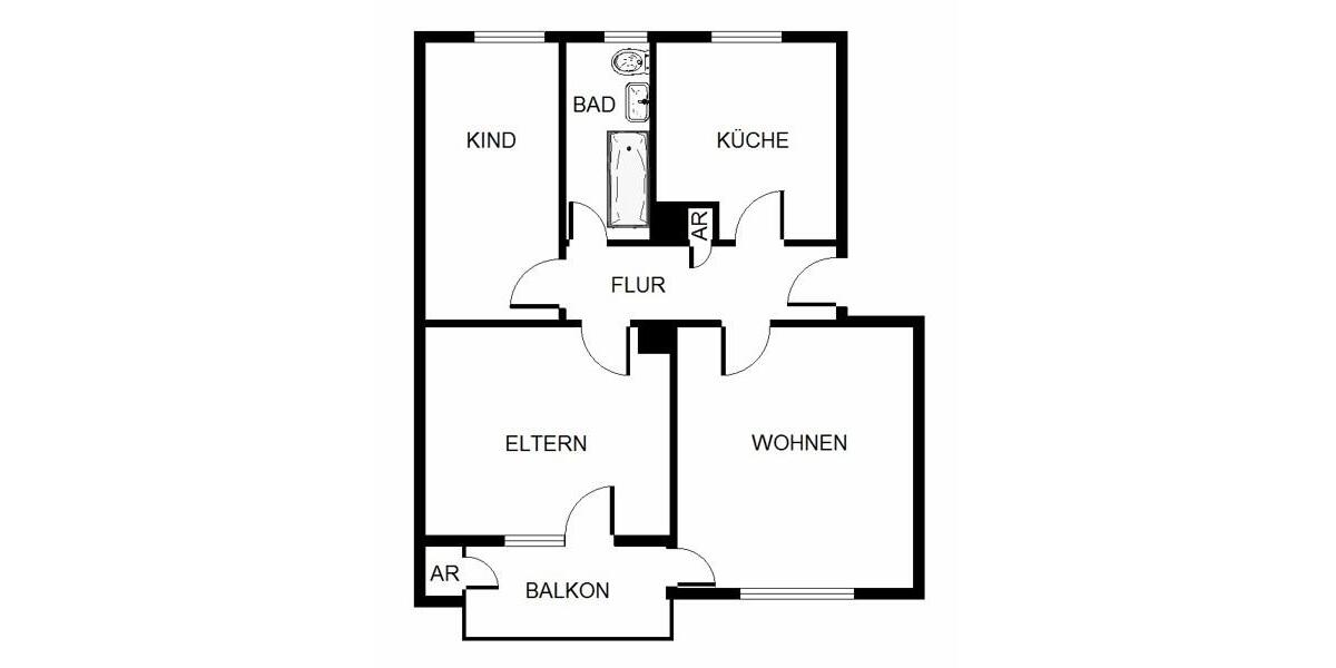 Etagenwohnung Mannheim Hochstätt - 3 Zimmer, 72 m&sup2;, 722&euro; | Angebot:25613590