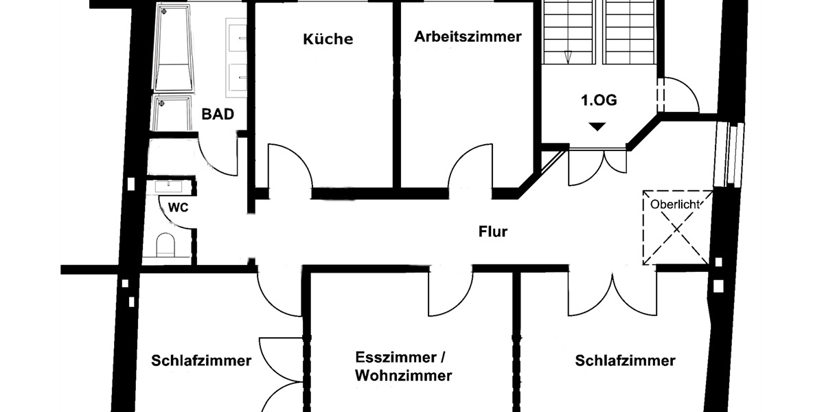Stilvolle 4-Zimmer-Altbauwohnung mit Balkon in zentraler Stadtlage von Neustadt 4 zimmer