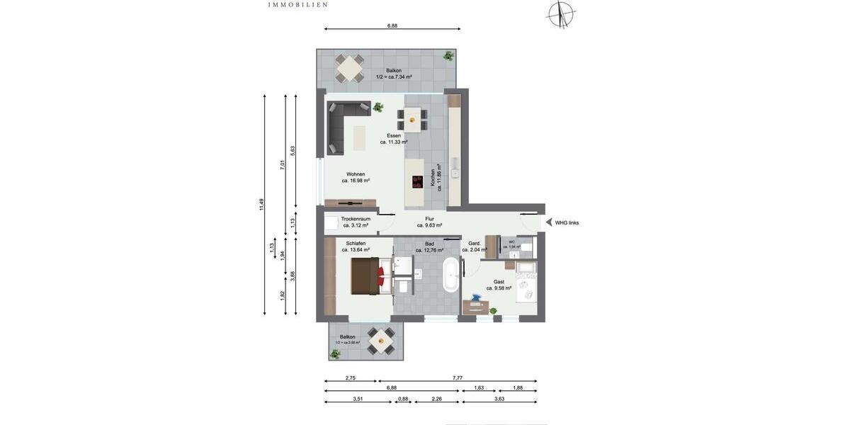 Exklusiv am Neckarufer - FALC Immobilien Heilbronn 3 zimmer