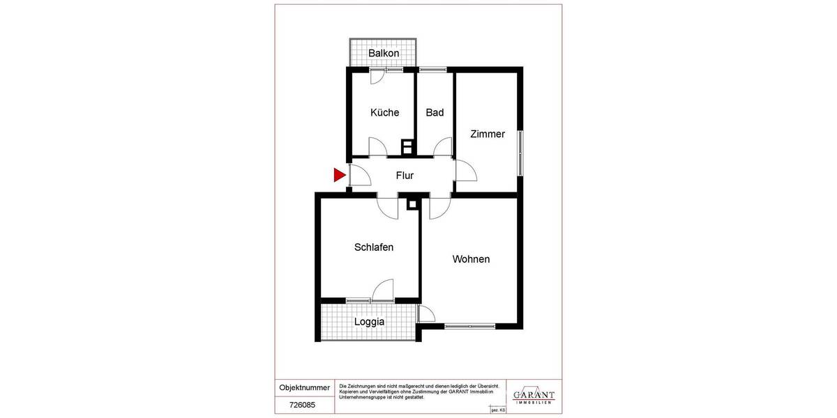 Etagenwohnung Mannheim Käfertal - 3 Zimmer, 69 m&sup2;, 265.000&euro; | Angebot:26343973