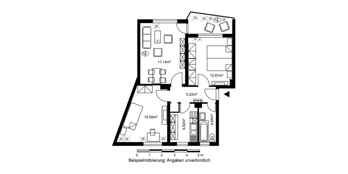 Etagenwohnung Heppenheim (Bergstraße) - 3 Zimmer, 62 m&sup2;, 780&euro; | Angebot:25376525