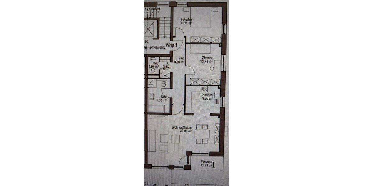 Erdgeschoßwohnung Gernsheim - 3 Zimmer, 92 m&sup2;, 1.100&euro; | Angebot:26232484