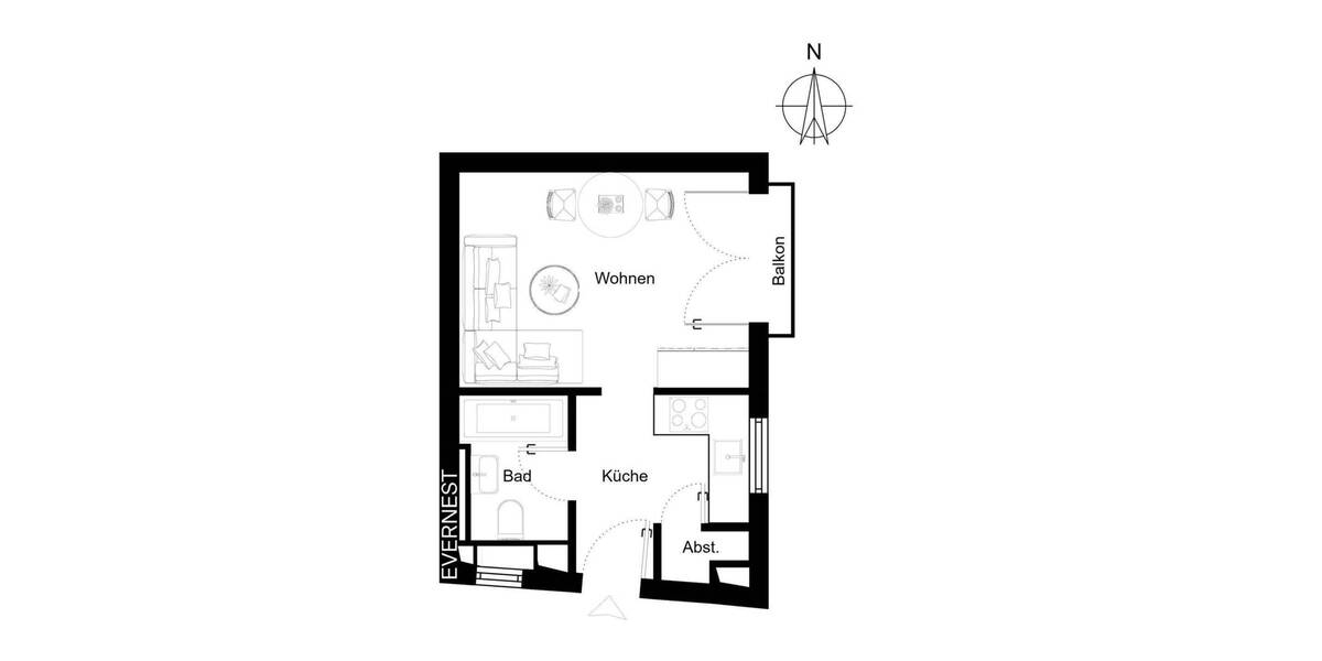 Etagenwohnung Heidelberg Ziegelhausen - 1 Zimmer, 27 m&sup2;, 129.900&euro; | Angebot:24367584