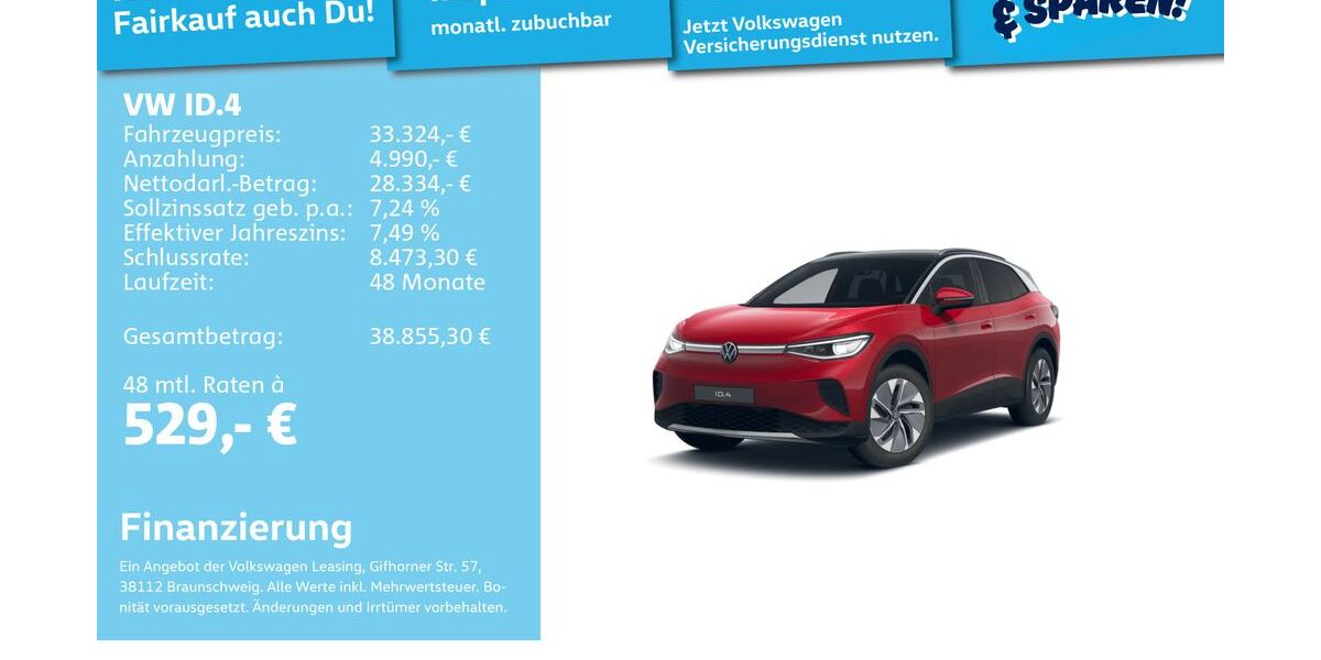 VW ID.4 7.814 km 32.492 &euro; Mannheim 68309