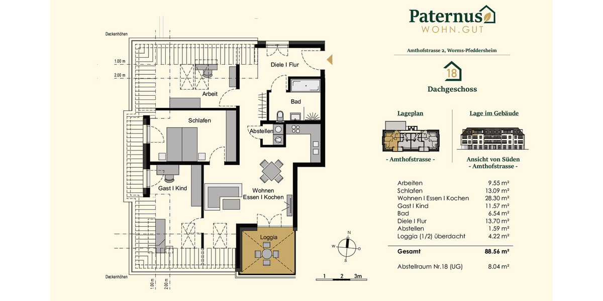 Etagenwohnung Worms Pfeddersheim - 4 Zimmer, 88 m&sup2;, 472.000&euro; | Angebot:26258134