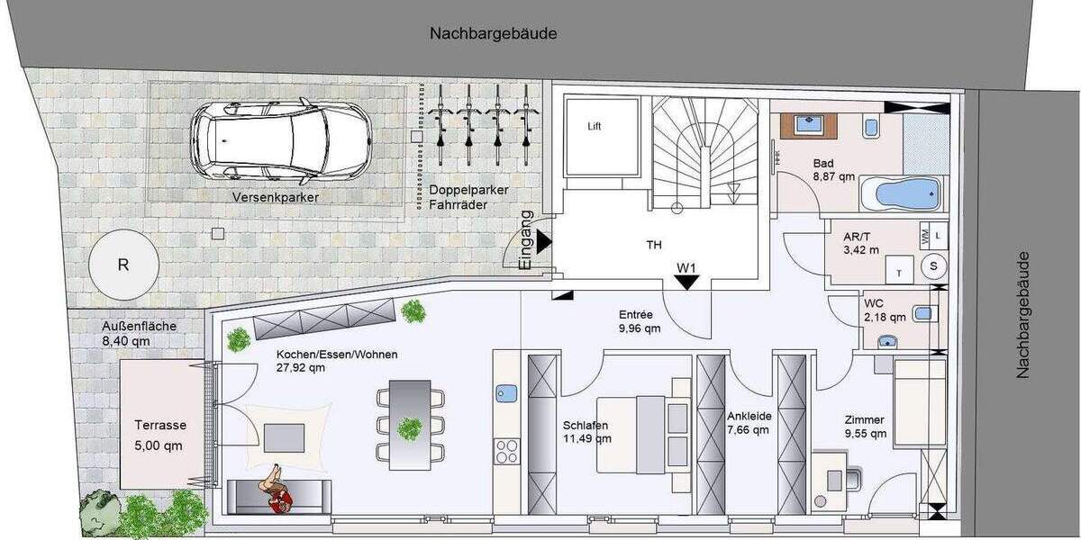 Terrassenwohnung Heidelberg Neuenheim - 4 Zimmer, 83 m&sup2;, 1.075.000&euro; | Angebot:25261974