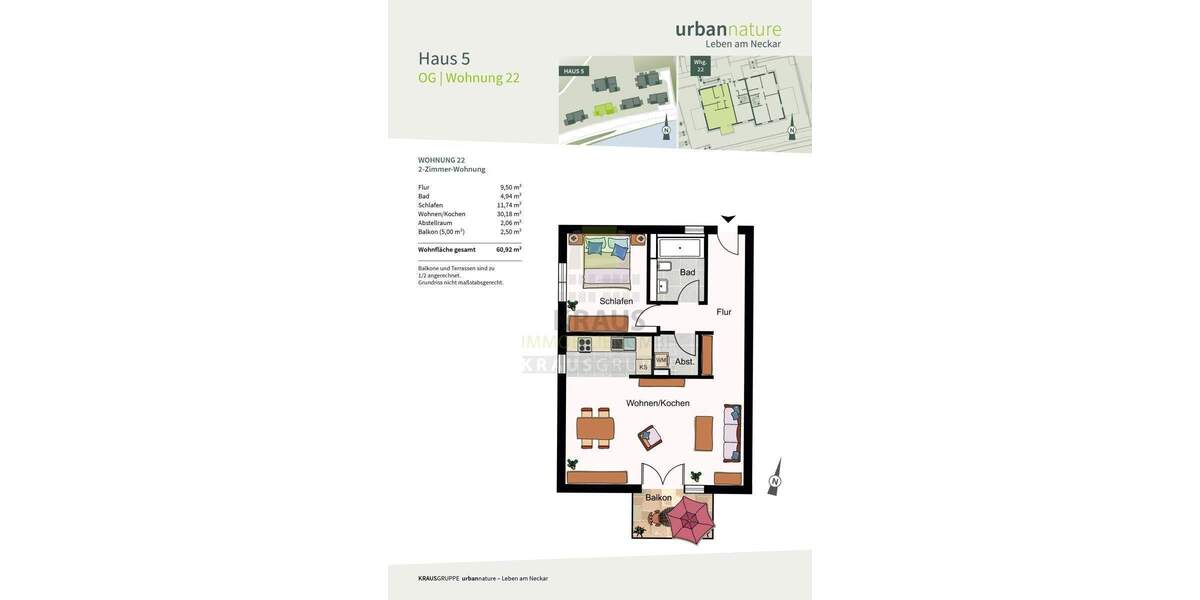 Etagenwohnung Heidelberg Ziegelhausen - 2 Zimmer, 60 m&sup2;, 559.000&euro; | Angebot:22933843
