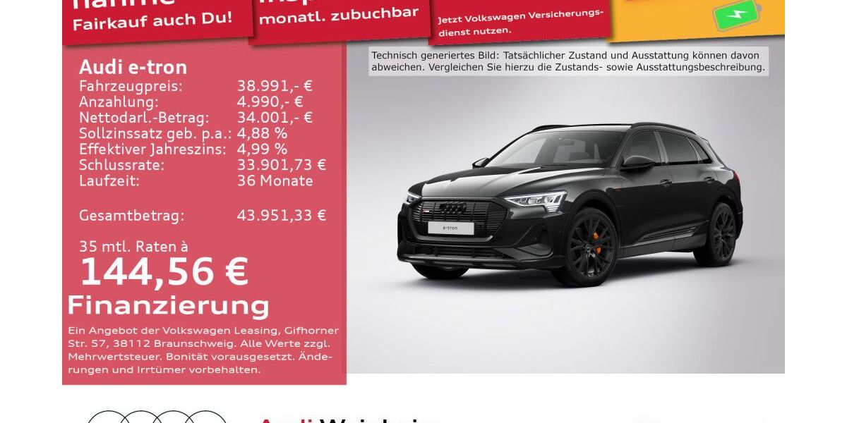 Audi e-tron 74.111 km 38.991 &euro; Weinheim 69469