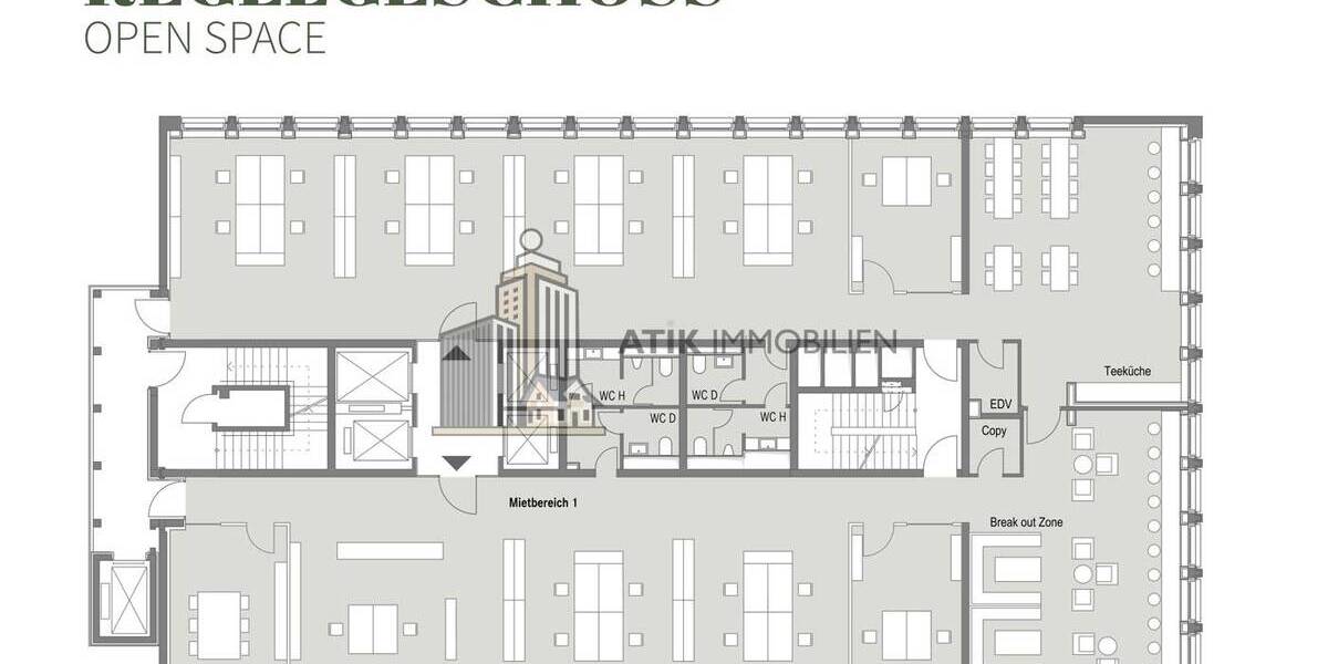 ATIK: High-End-Bürofläche im repräsentativen Erdgeschoss-provisionsfrei - Gewerbeobjekt Mannheim / Schwetzingerstadt Oststadt Oststadt | Angebot:26267356