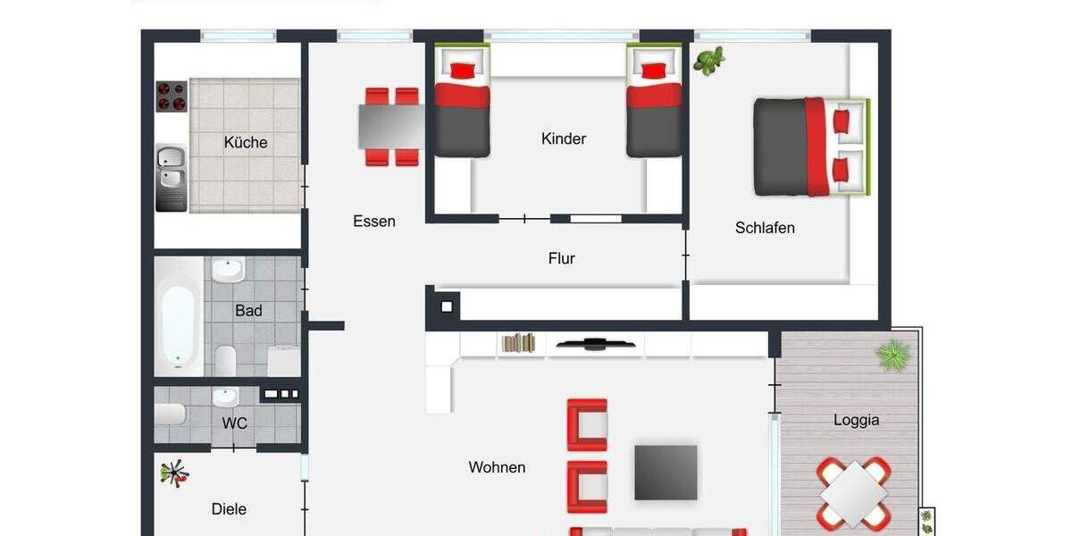Etagenwohnung Heidelberg Rohrbach - 3 Zimmer, 92 m&sup2;, 339.000&euro; | Angebot:25835089
