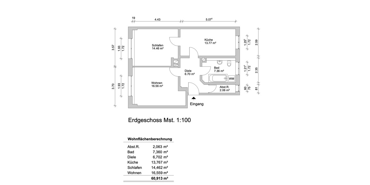 Erdgeschoßwohnung Ludwigshafen am Rhein Ludwigshafen-Hemshof - 2 Zimmer, 60 m&sup2;, 149.000&euro; | Angebot:25723743
