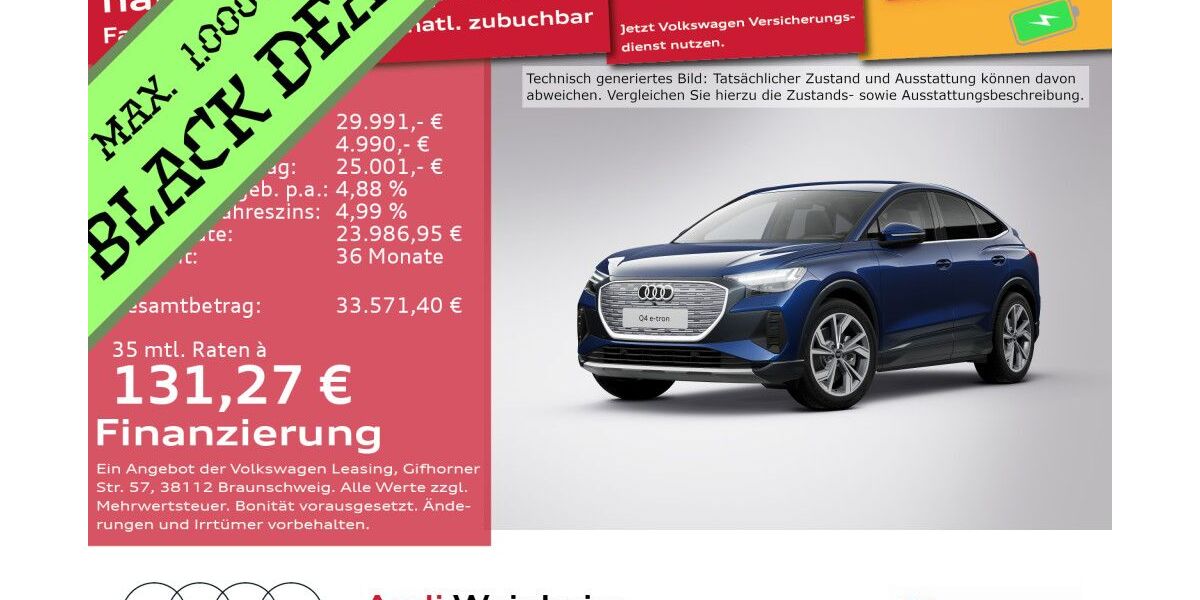 Audi Q4 e-tron 51.798 km 29.991 &euro; Weinheim 69469