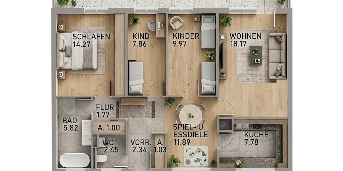 Erdgeschoßwohnung Frankenthal (Pfalz) - 4.5 Zimmer, 93 m&sup2;, 210.000&euro; | Angebot:26062912