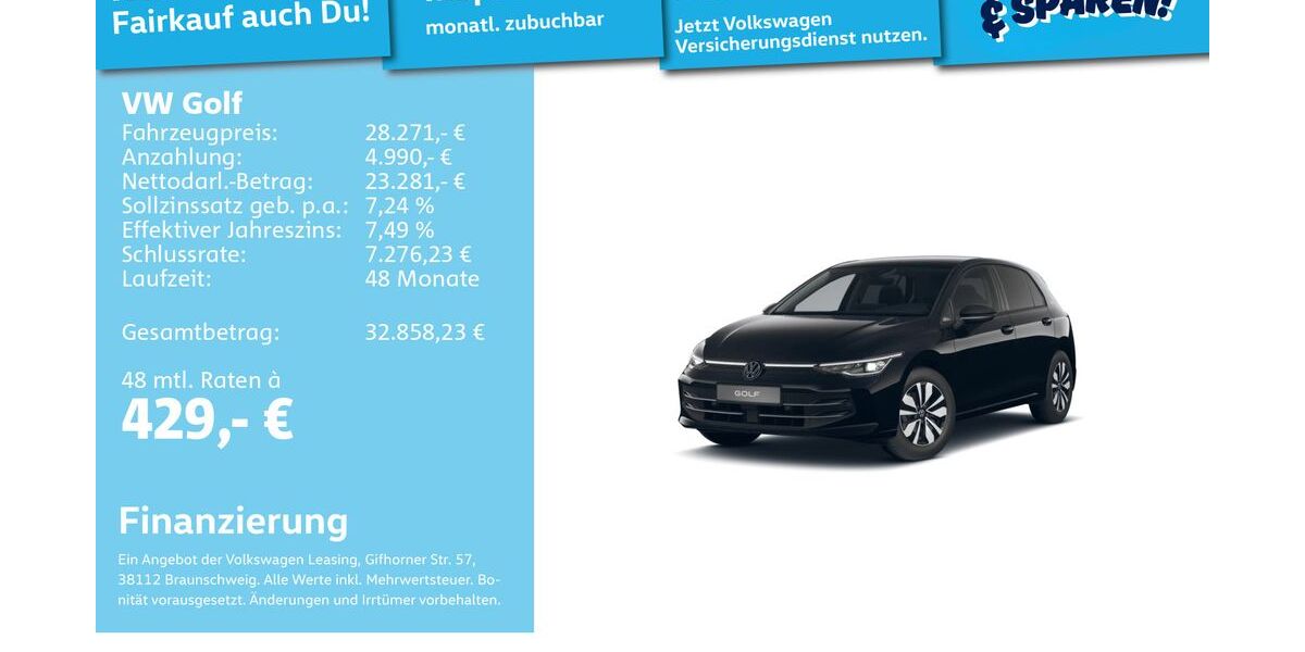 VW Golf 23.867 km 27.988 &euro; Mannheim 68309