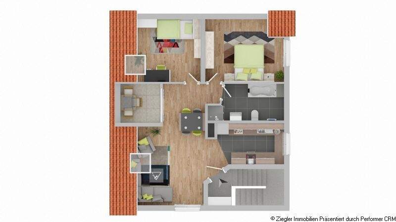 Etagenwohnung Mannheim Gartenstadt - 3 Zimmer, 64 m&sup2;, 242.000&euro; | Angebot:25681569