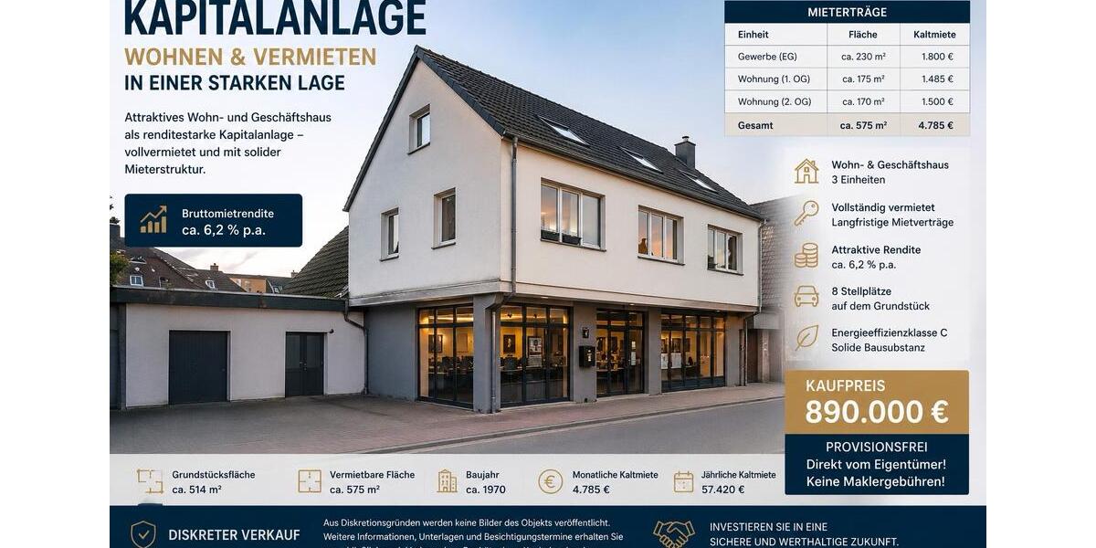 Mehrfamilienhaus, Wohnhaus Haßloch - 17 Zimmer, 575 m&sup2;, 890.000&euro; | Angebot:26886763