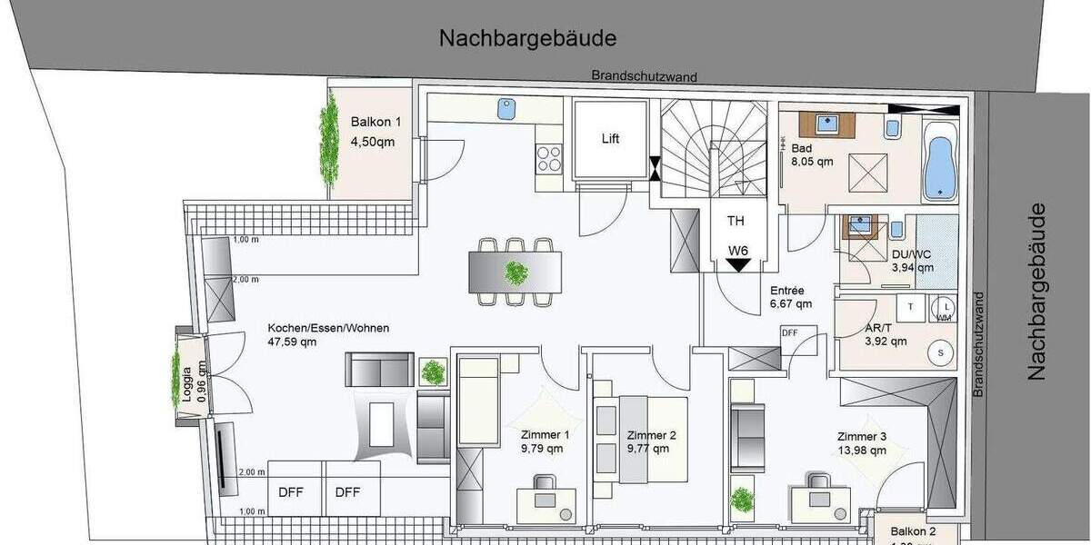 Etagenwohnung Heidelberg Neuenheim - 4 Zimmer, 107 m&sup2;, 1.515.000&euro; | Angebot:25663959