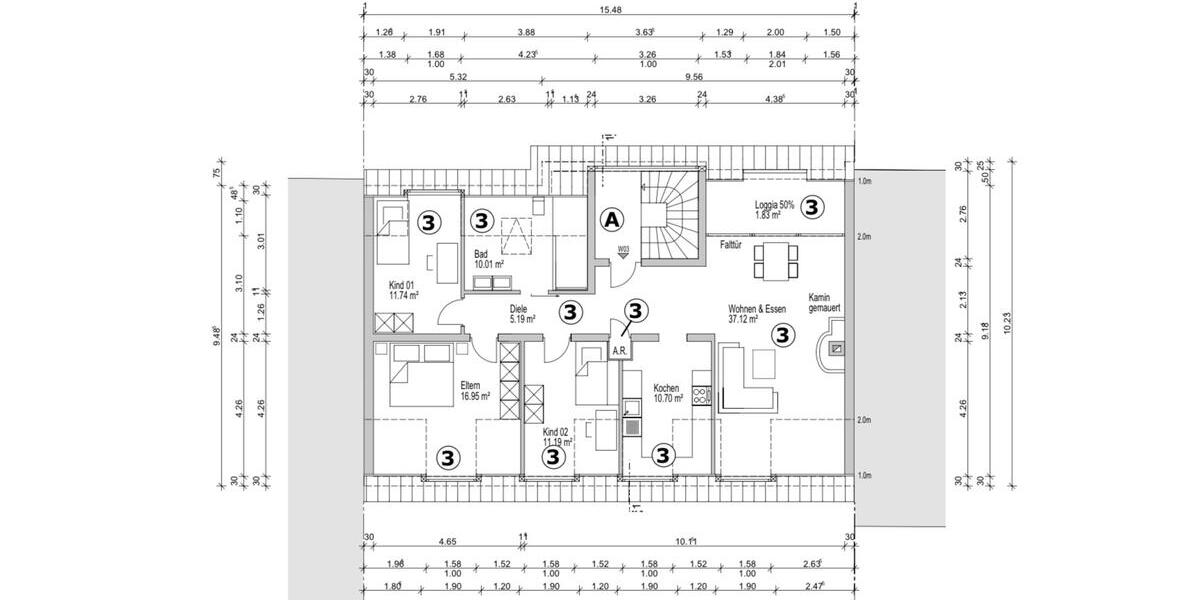 Dachgeschoßwohnung Ladenburg - 4 Zimmer, 108 m&sup2;, 480.000&euro; | Angebot:25378156