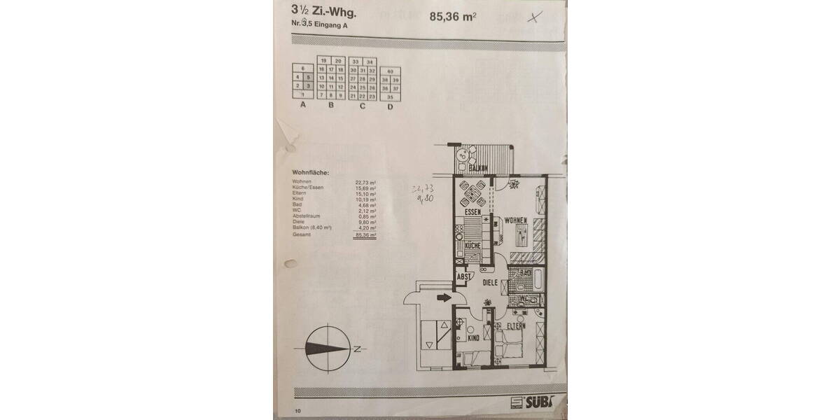 Etagenwohnung Mannheim Rheinau - 3 Zimmer, 86 m&sup2;, 299.000&euro; | Angebot:26290139