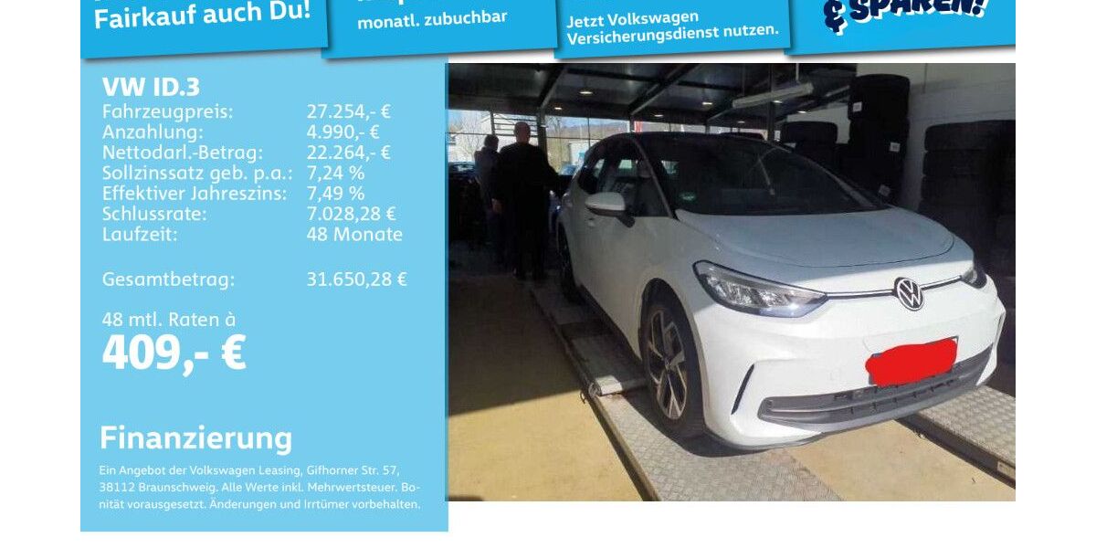 VW ID.3 3.300 km 26.981 &euro; Mannheim 68309