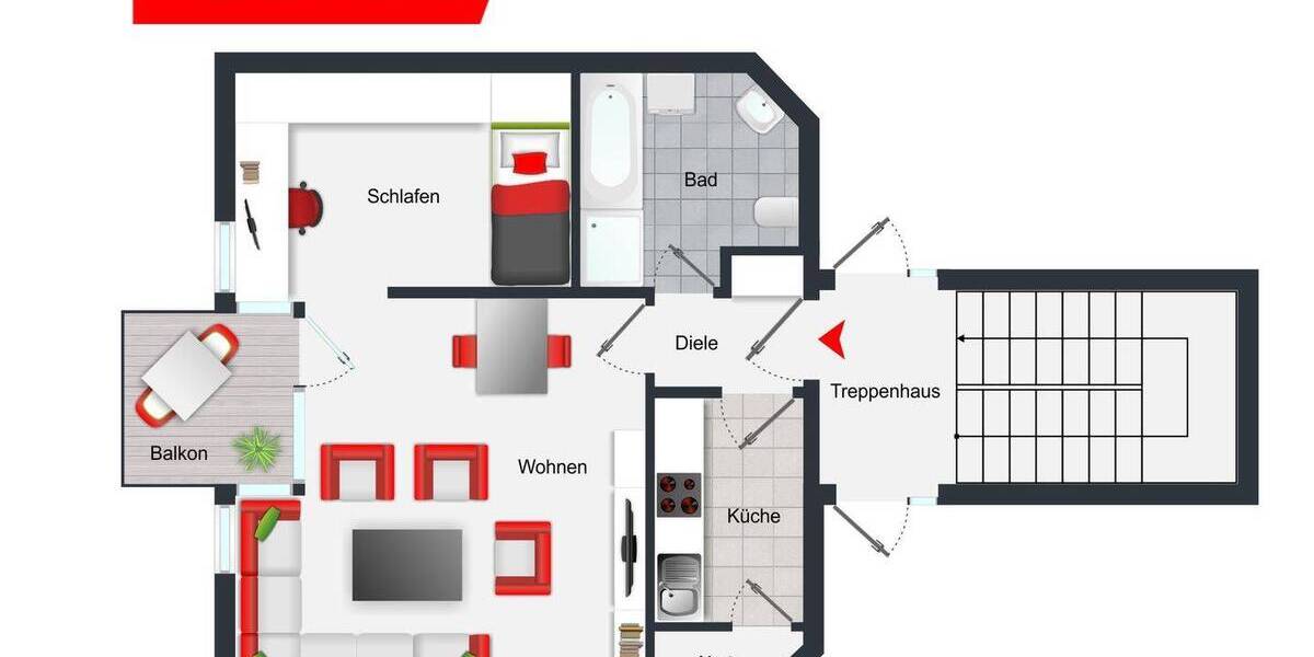Etagenwohnung Neckargemünd - 1 Zimmer, 43 m&sup2;, 134.000&euro; | Angebot:26155440