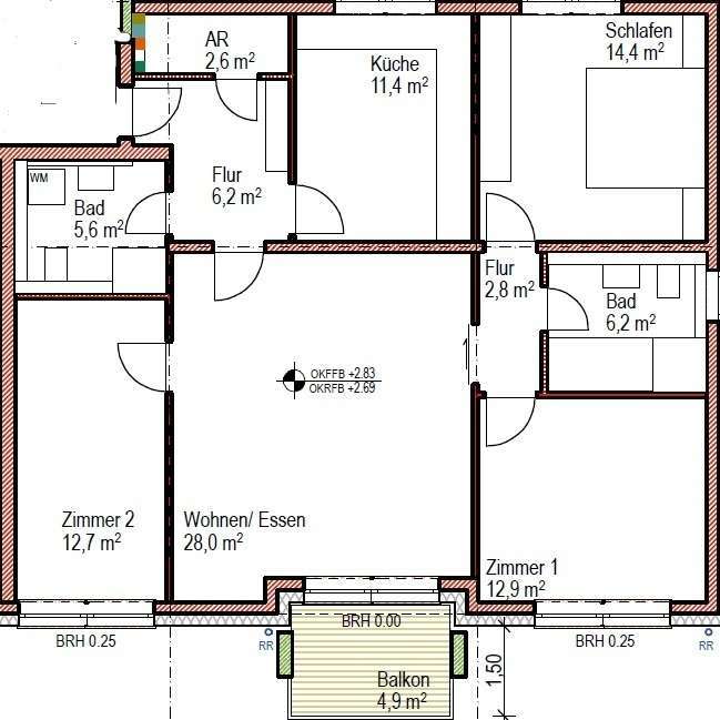 Wohnung zum Mieten in Heidelberg-Wieblingen 1.630 € 102.67 m²