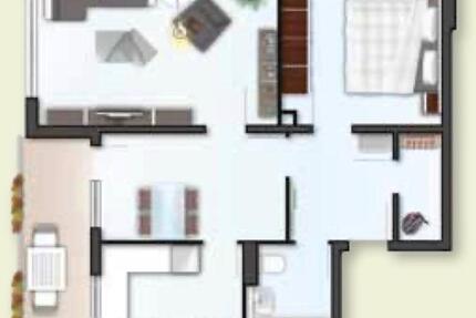 Gut geschnittene 2 12 Zimmer Küche, Bad und großer Balkon 2.5 zimmer