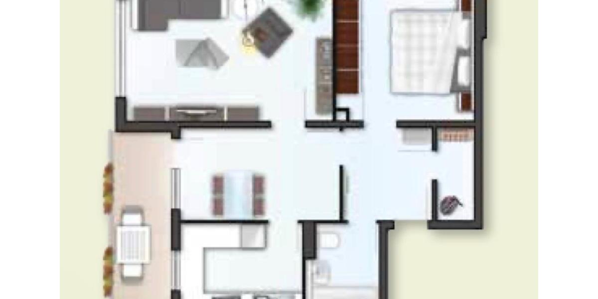 Gut geschnittene 2 12 Zimmer Küche, Bad und großer Balkon 2.5 zimmer