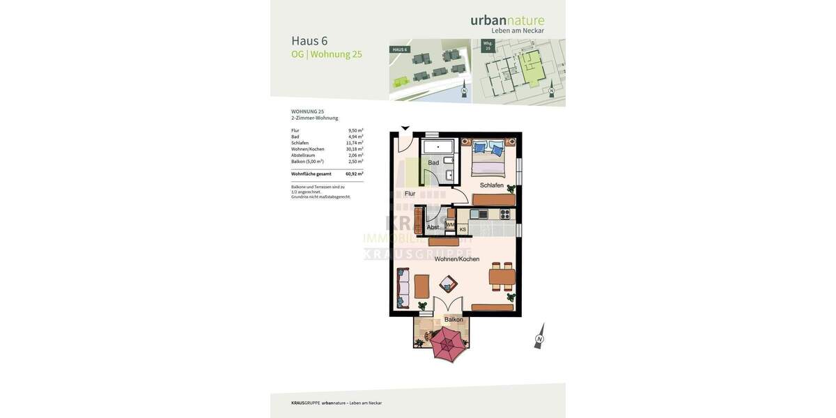 Etagenwohnung Heidelberg Ziegelhausen - 2 Zimmer, 60 m&sup2;, 559.000&euro; | Angebot:19290142