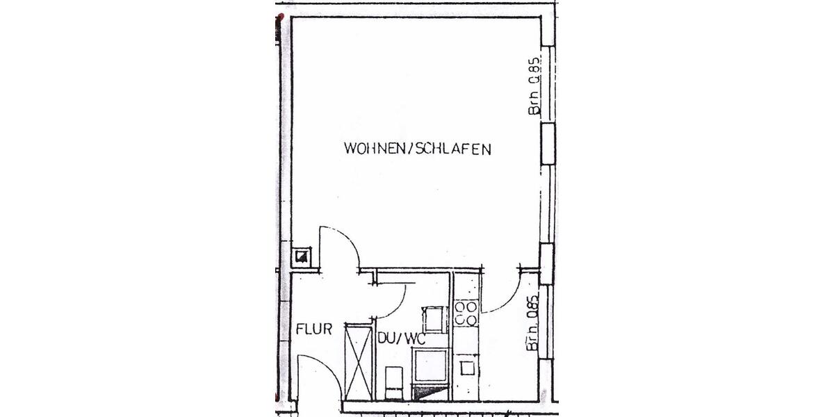 Etagenwohnung Ludwigshafen am Rhein Ludwigshafen-Hemshof - 1 Zimmer, 44 m&sup2;, 510&euro; | Angebot:25375941