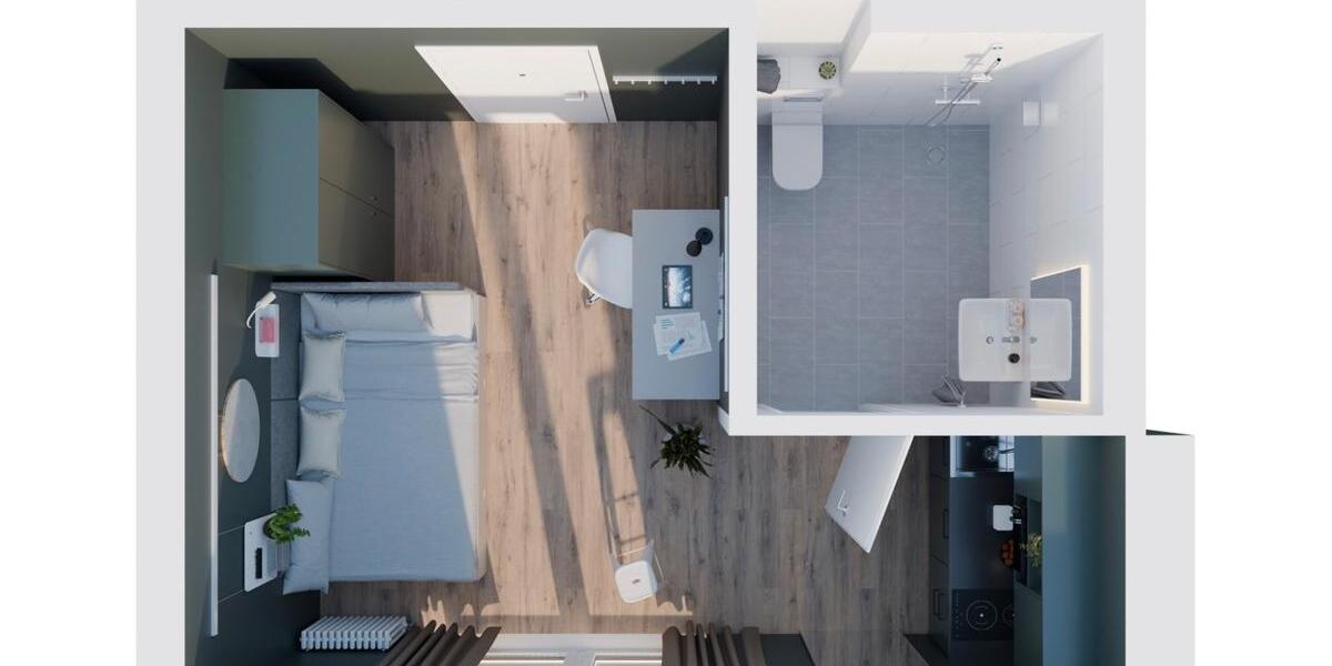 Etagenwohnung Ludwigshafen am Rhein Parkinsel - 1 Zimmer, 17 m&sup2;, 671&euro; | Angebot:25961744