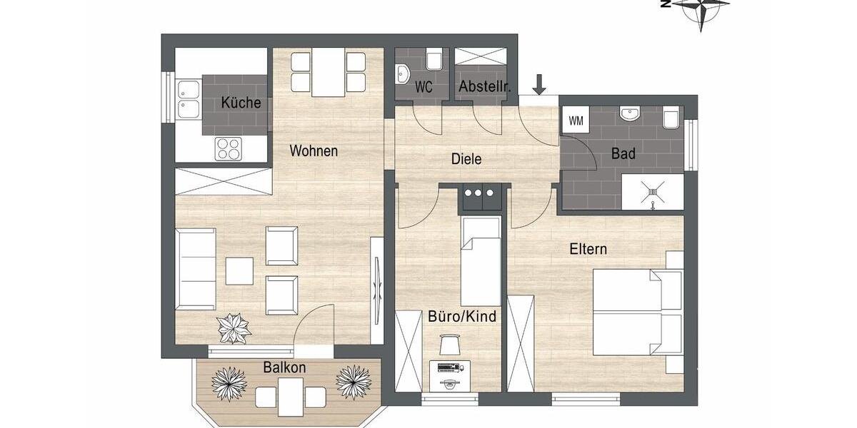 Etagenwohnung Meckenheim - 3 Zimmer, 74 m&sup2;, 235.000&euro; | Angebot:26758778
