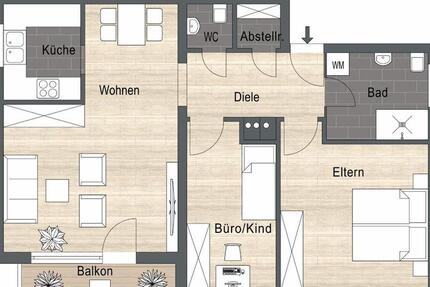 Wohnung Meckenheim - 3 Zimmer, 74 m&sup2;, 235.000&euro; | Angebot:26758778