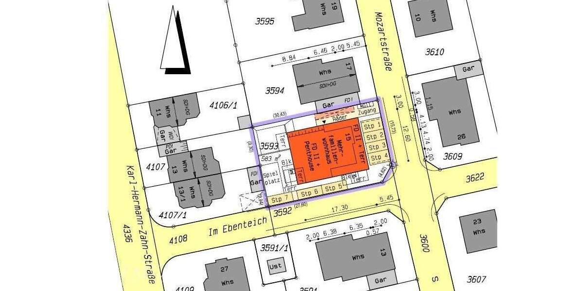 Etagenwohnung Wiesloch Baiertal - 2 Zimmer, 57 m&sup2;, 280.000&euro; | Angebot:24916373