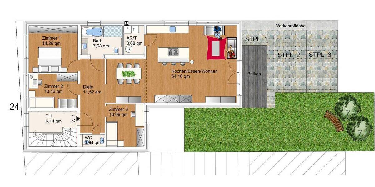 Etagenwohnung Plankstadt - 4 Zimmer, 118 m&sup2;, 688.000&euro; | Angebot:26388375