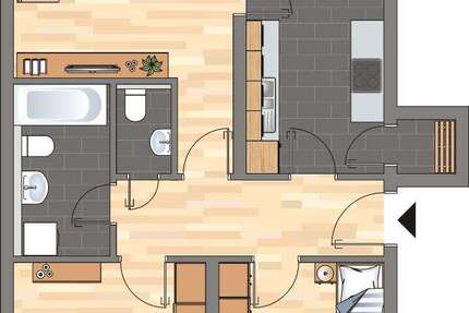 Wohnung Grünstadt - 3 Zimmer, 78 m&sup2;, 799&euro; | Angebot:24974116