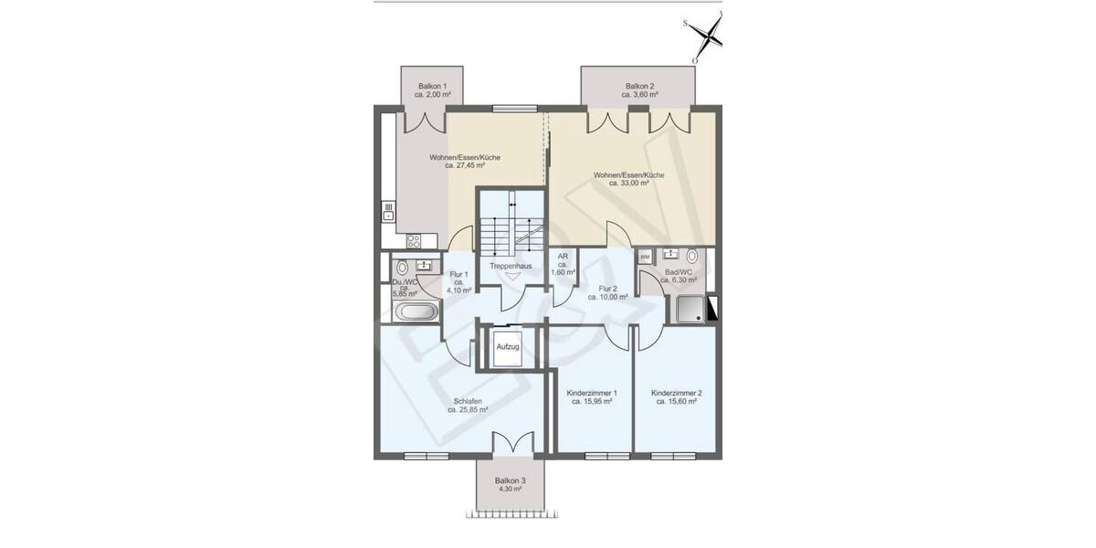 Etagenwohnung Ludwigshafen am Rhein - 5 Zimmer, 150 m&sup2;, 2.050&euro; | Angebot:24818847