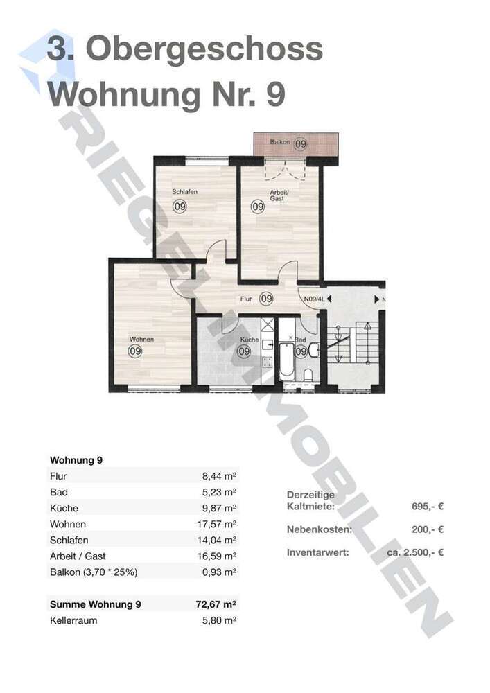 Wohnung zum Kaufen in Mannheim Neckarau 320.000 € 72.67 m²