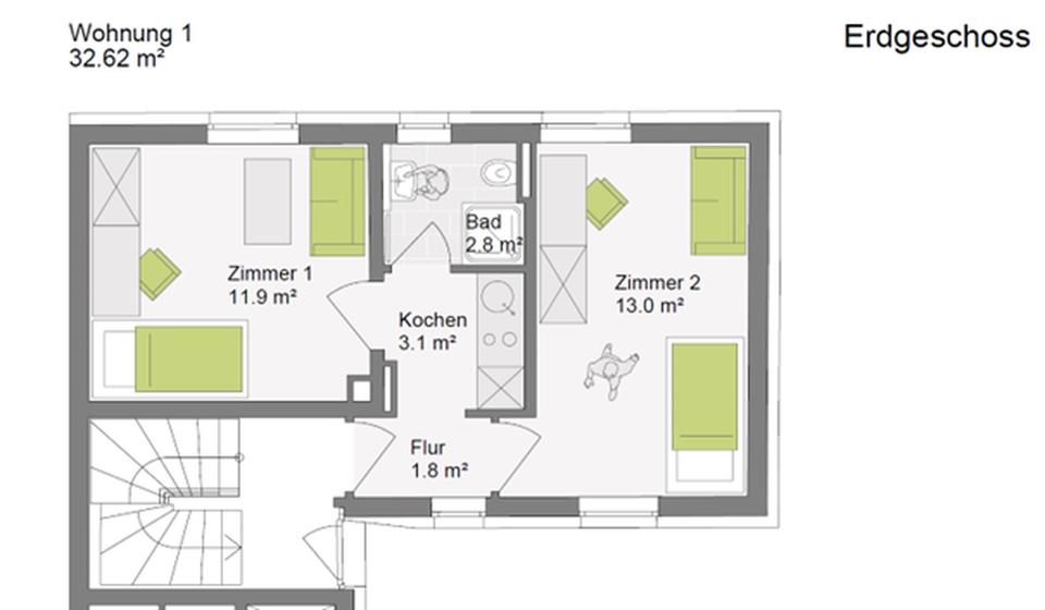 Etagenwohnung Dossenheim - 2 Zimmer, 35 m&sup2;, 540&euro; | Angebot:25545690
