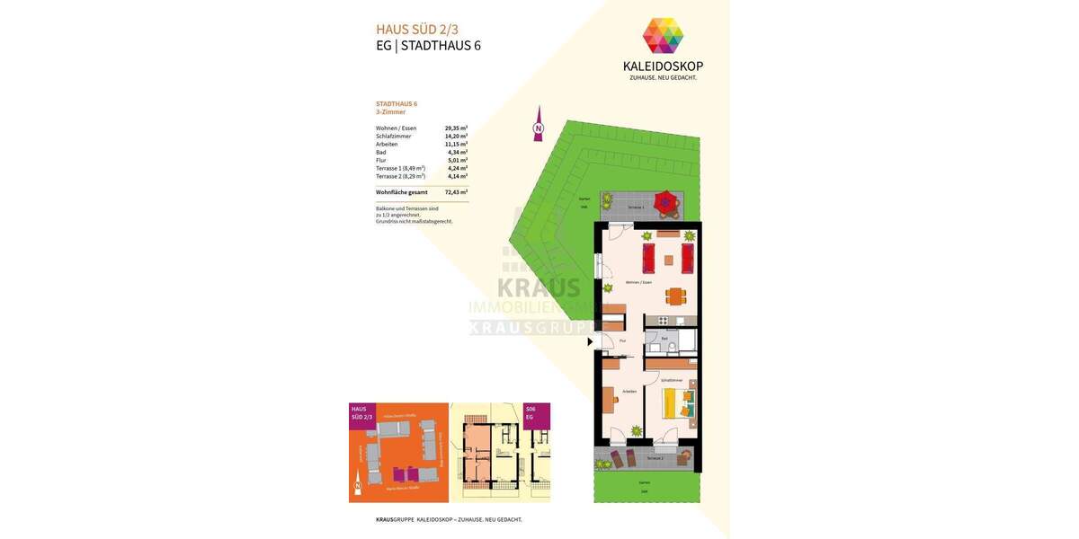 Etagenwohnung Heidelberg Rohrbach - 3 Zimmer, 72 m&sup2;, 499.000&euro; | Angebot:23574600