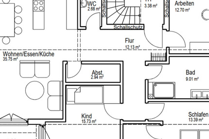 Wohnung Sankt Leon-Rot Rot - 4.5 Zimmer, 107 m&sup2;, 1.350&euro; | Angebot:25843632