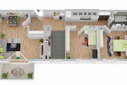 Wohnung Ludwigshafen am Rhein Parkinsel - 3 Zimmer, 86 m&sup2;, 235.000&euro; | Angebot:25126944