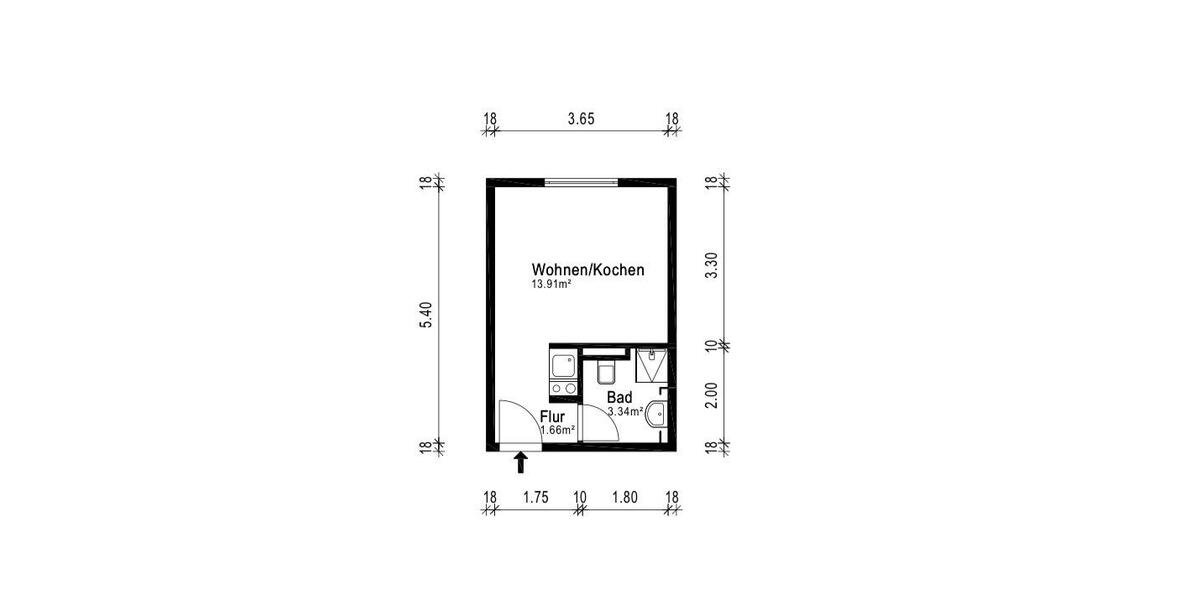 Etagenwohnung Mannheim Herzogenried - 1 Zimmer, 25 m&sup2;, 395&euro; | Angebot:26022423