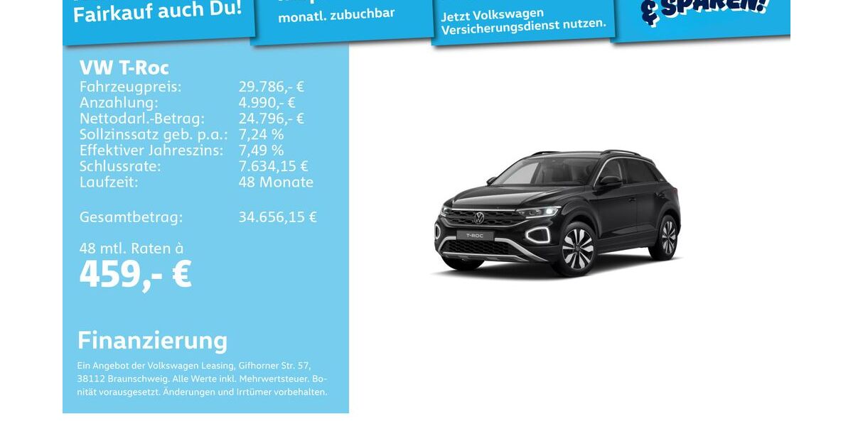 VW T-Roc 26.799 km 29.488 &euro; Mannheim 68309
