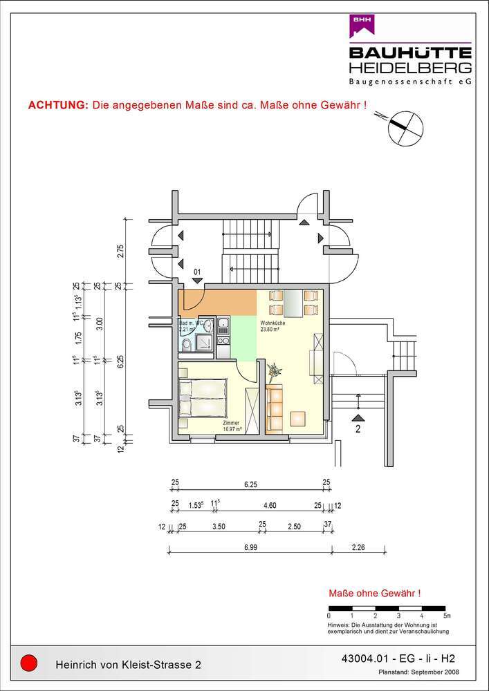 Wohnung zum Mieten in Dossenheim 396 € 36 m²